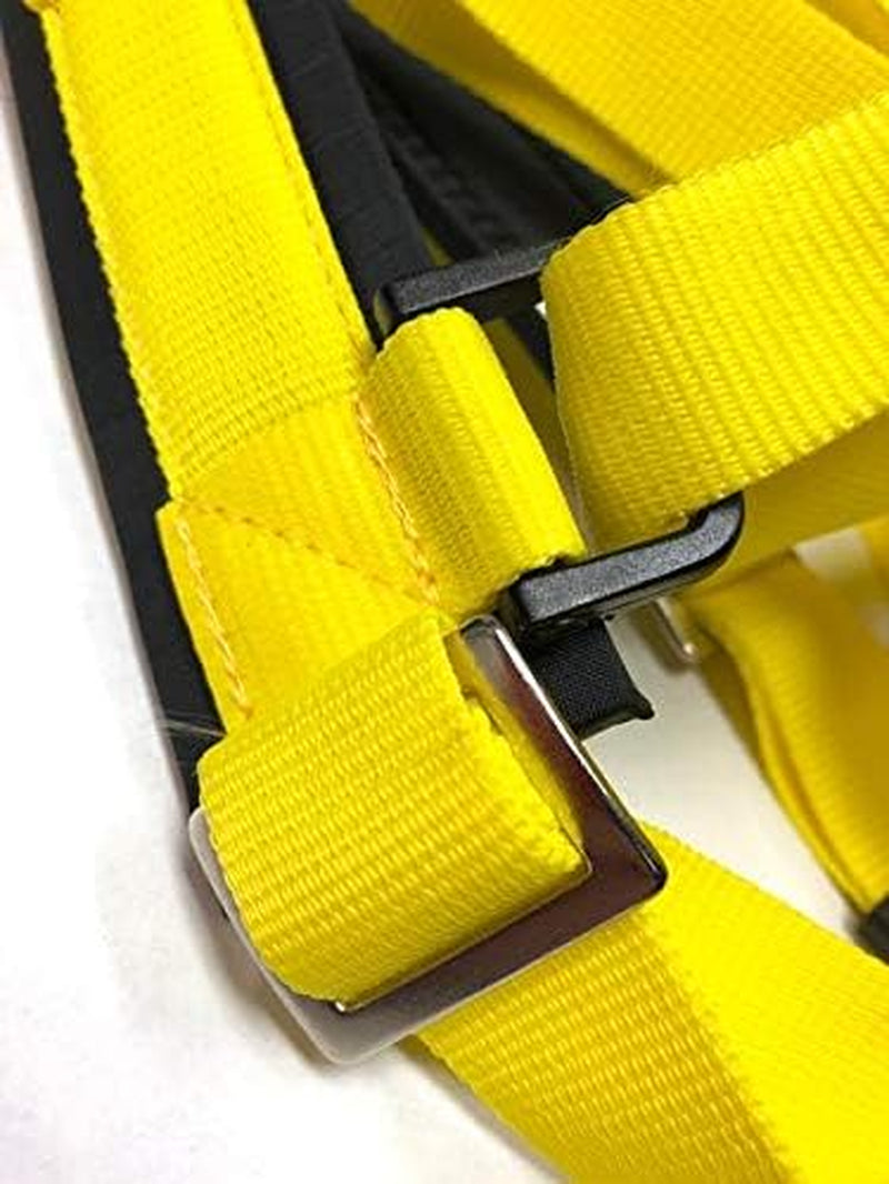 Adjustable Sled Pro Harness (Large, Yellow), Dog Harness for Large Breeds, Giant Dogs, Sled Pulling