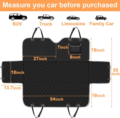 Dog Car Seat Cover for Back Seat, 2026 Upgraded 600D Heavy Duty Waterproof & Scratch-Resistant Dog Hammock for Car, Back Seat Pet Cover for Dogs with Sedan, Trucks and Suvs, Standard, Black